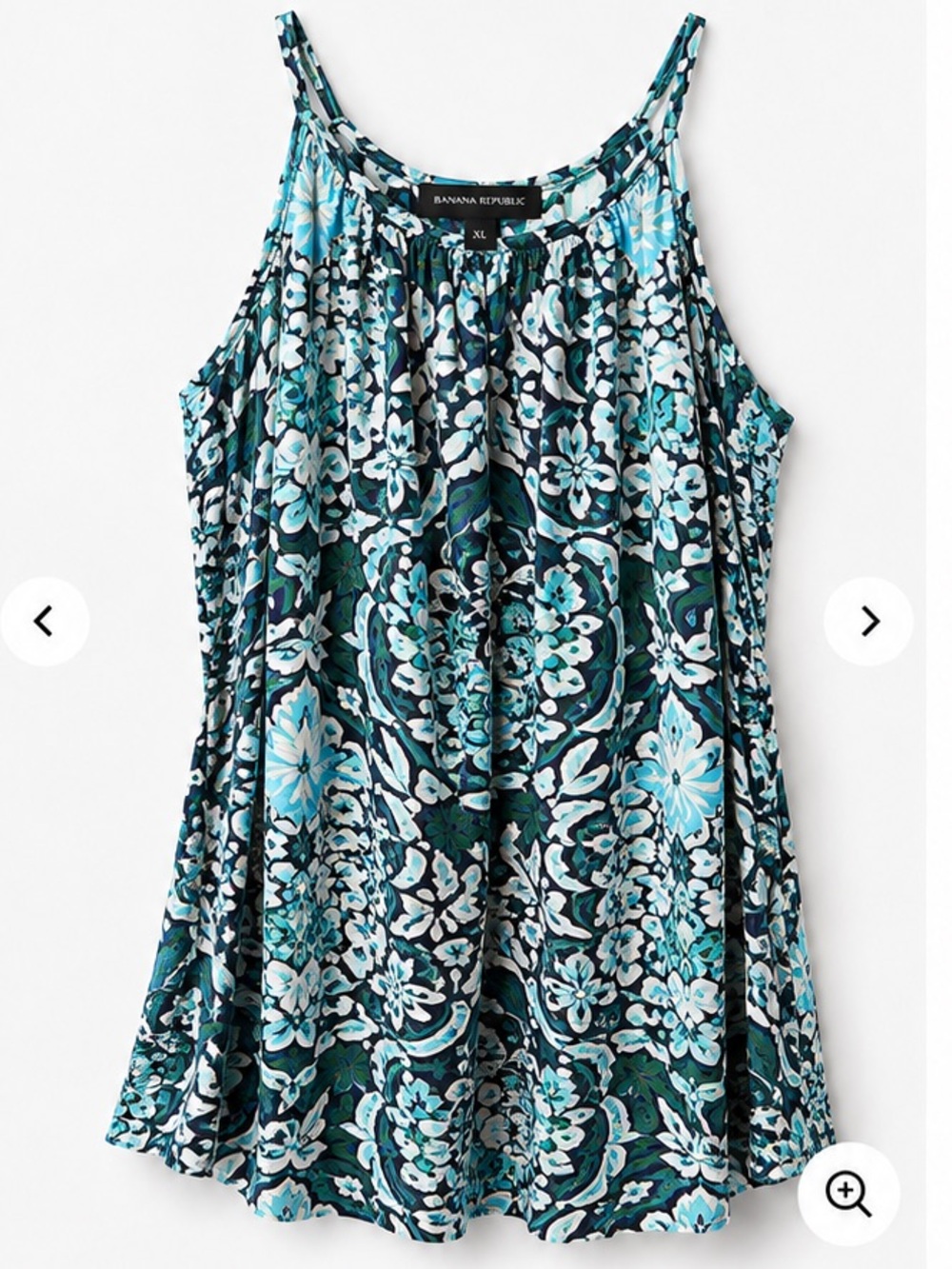 Banana Republic Teal and Navy Floral Halter Camisole